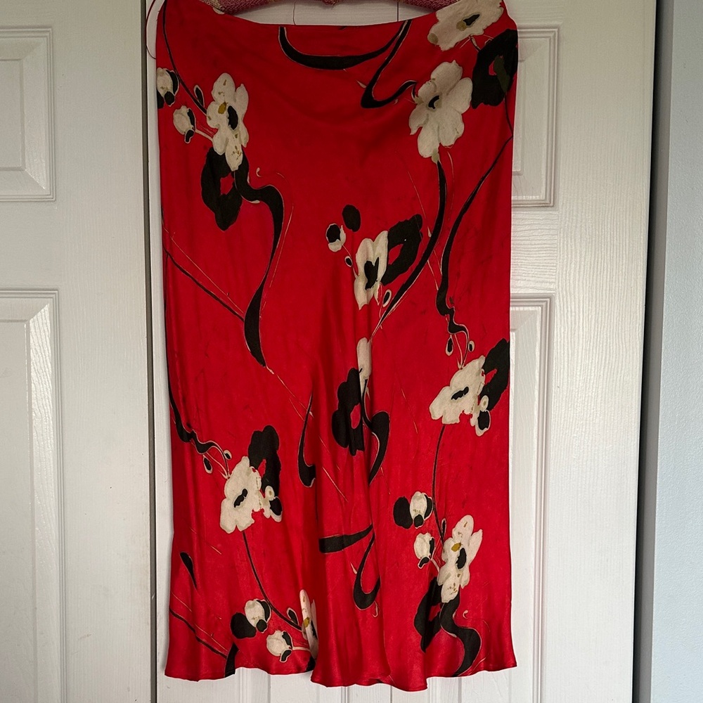 Floral Red Skirt